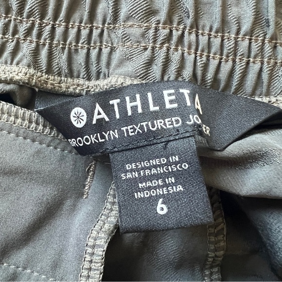 ATHLETA Brooklyn Textured Jogger Olive Grey Athleisure Activewear Size 6 - Picture 13 of 15